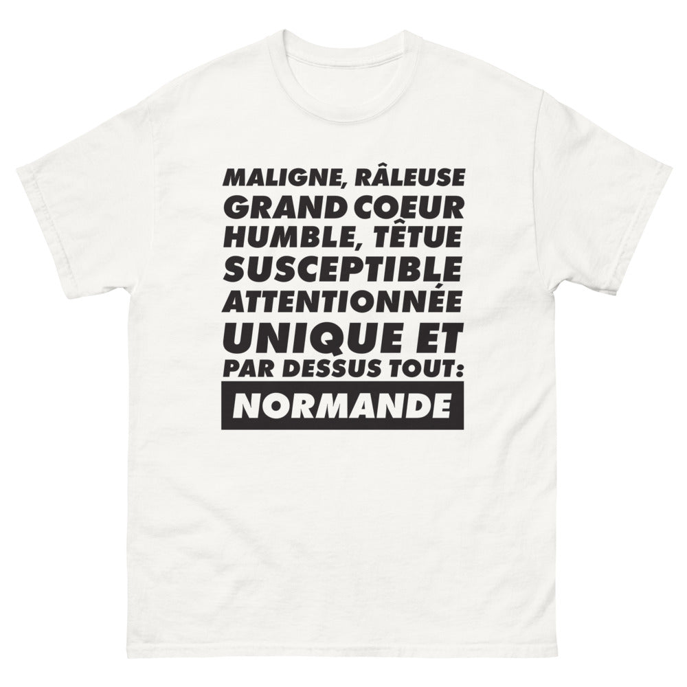 T-shirt Normande blanc - Maligne, râleuse et unique