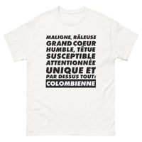 Thumbnail for T-shirt Colombienne blanc - Maligne et râleuse, grand cœur
