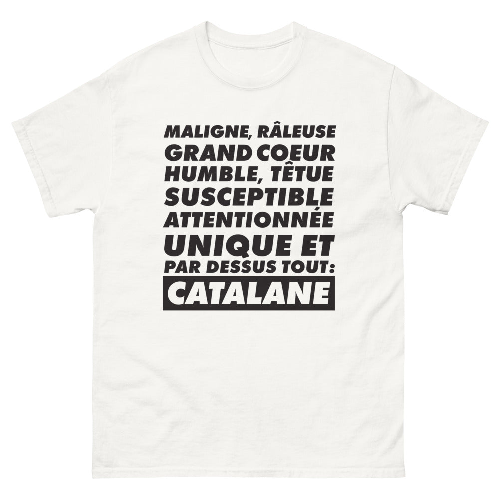 T-shirt Catalane blanc - Maligne, râleuse, grand cœur