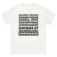 Thumbnail for T-shirt Portugaise blanc - Maligne et râleuse, grand cœur