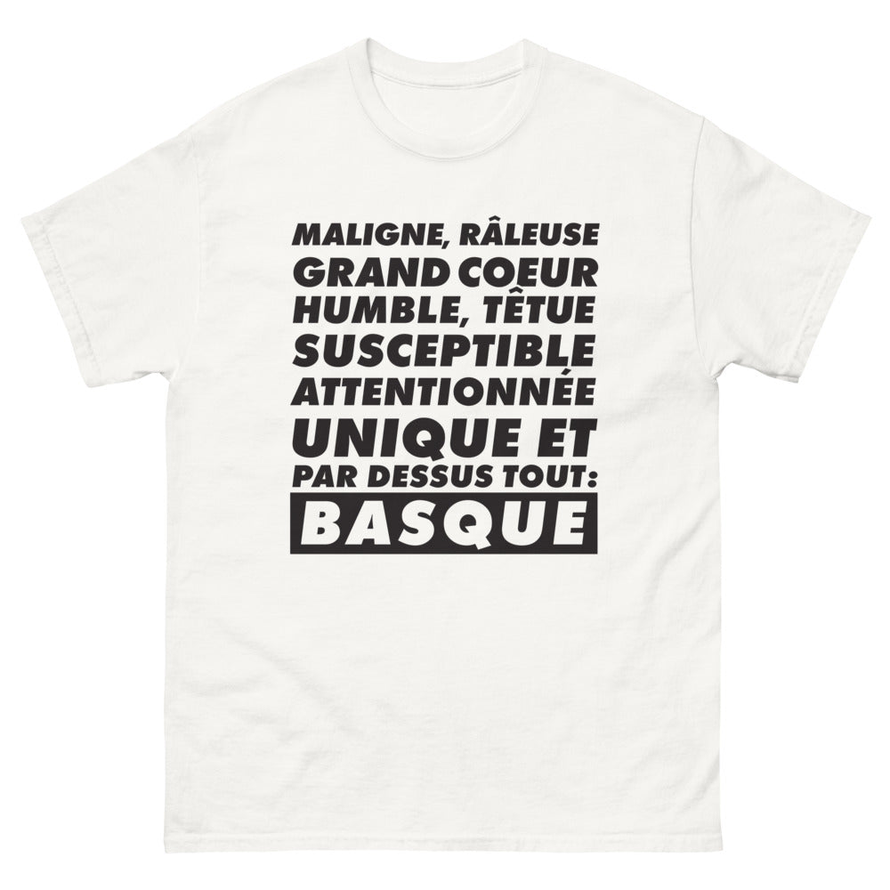 T-shirt Basque blanc - maligne et grand cœur