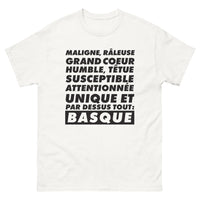 Thumbnail for T-shirt Basque blanc - maligne et grand cœur