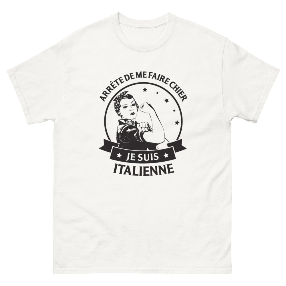 T-shirt Italie blanc - Arrête de me faire chier