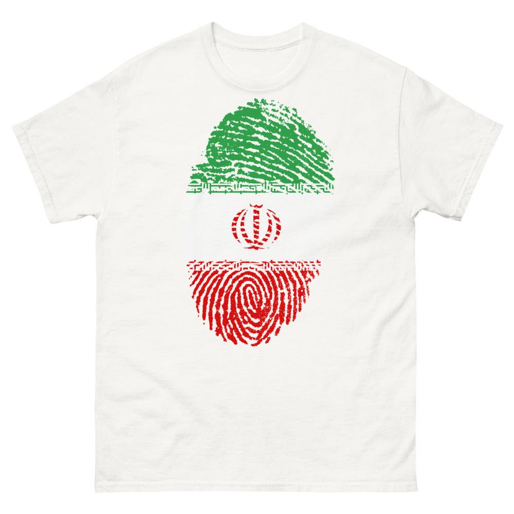 T-shirt Iran blanc - empreinte du drapeau iranien