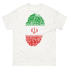 T-shirt Iran blanc - empreinte du drapeau iranien