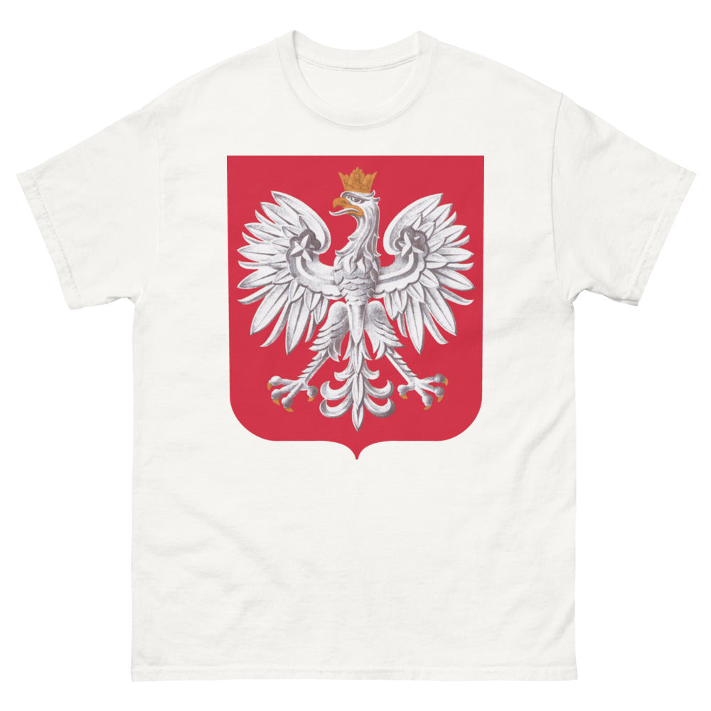T-shirt Pologne blanc - aigle blanc et blason polonais
