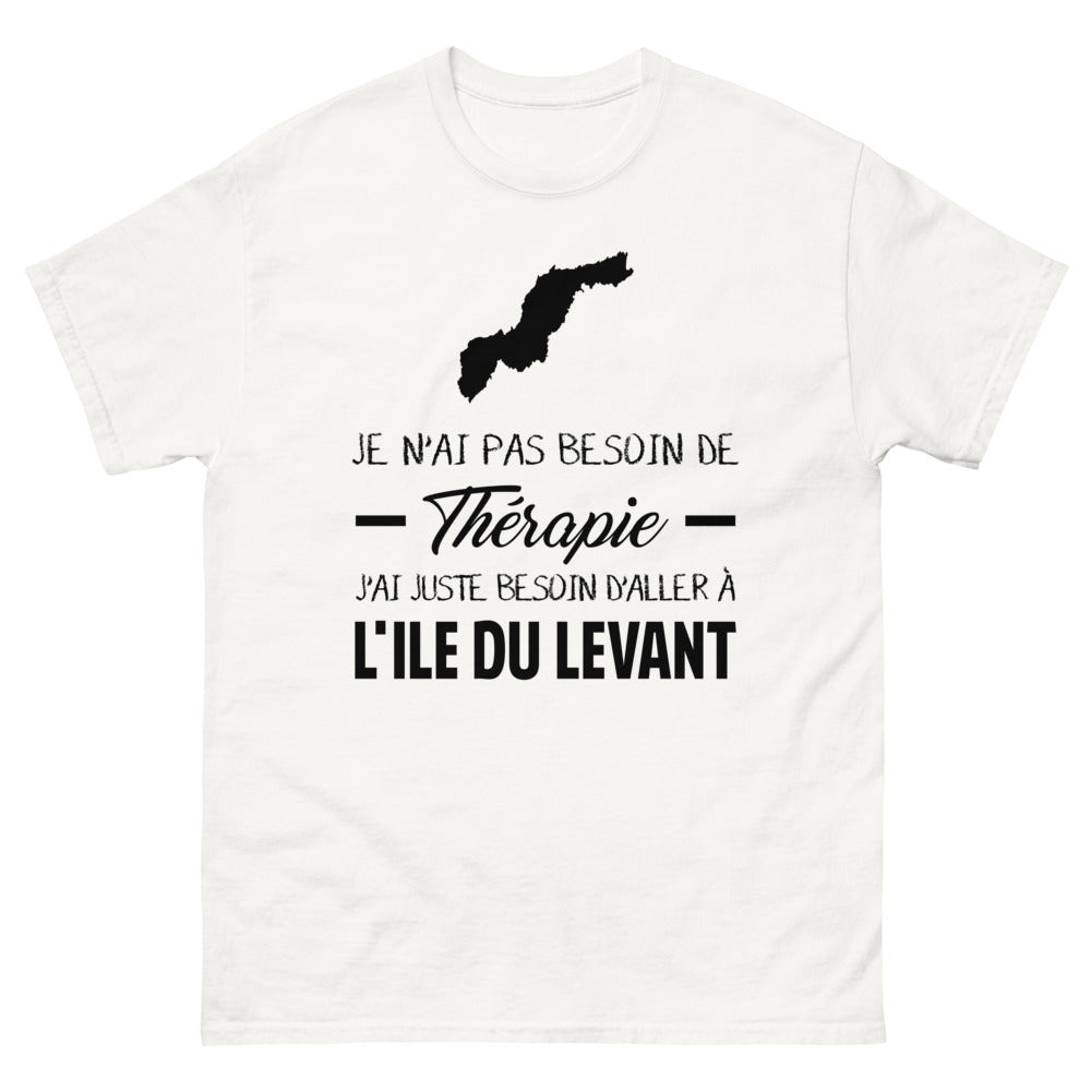 T-shirt blanc a l'Ile du Levant - Thérapie