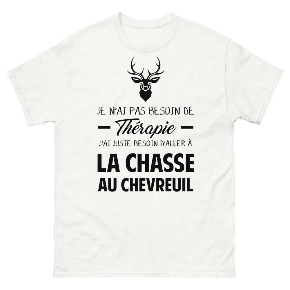 T-shirt blanc a la Chasse Au Chevreuil - Thérapie