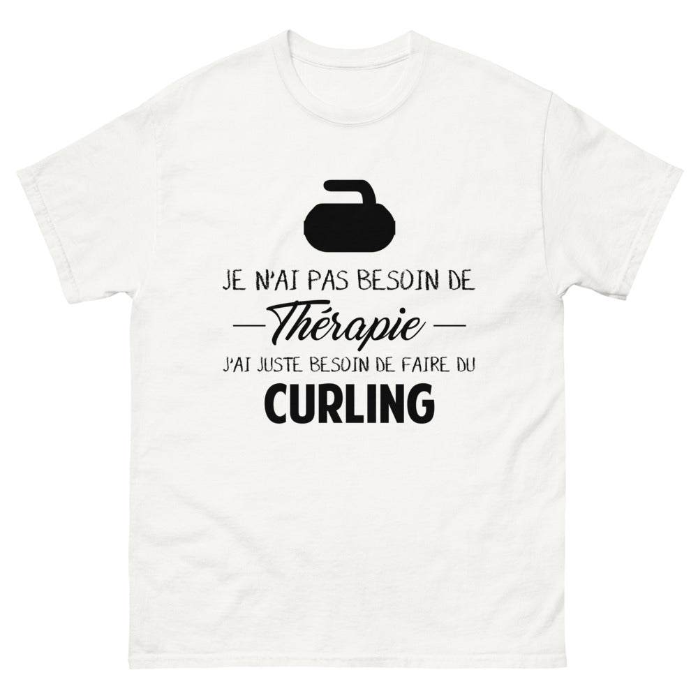 T-shirt blanc Je N Ai Pas Besoin de Therapie J Ai Juste Besoin de Faire du Curling_fr_sombre_std.png - Thérapie