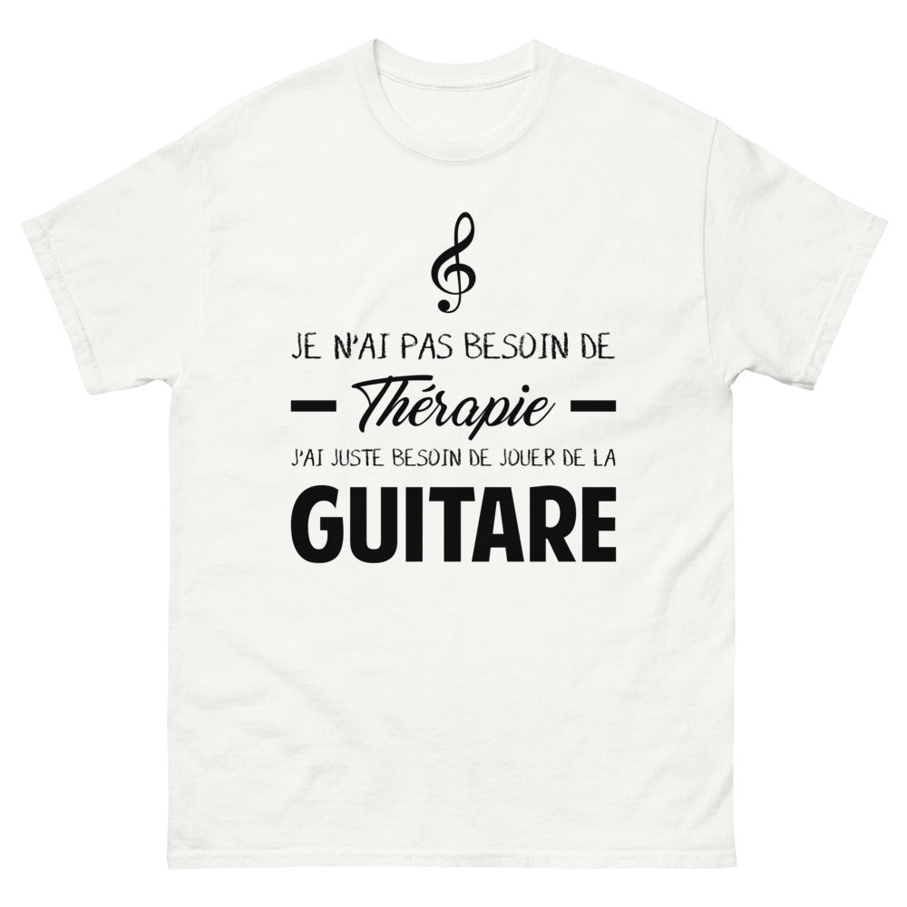 T-shirt blanc Je N Ai Pas Besoin de Therapie J Ai Juste Besoin de Jouer de la Guitare_fr_sombre_std.png - Thérapie