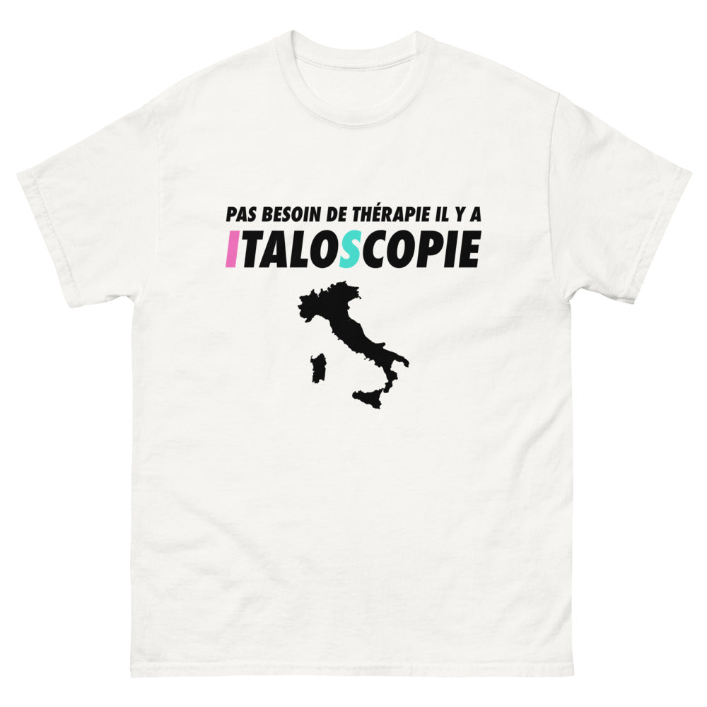 T-shirt blanc Pas Besoin de Therapie Il Y A Italoscopie_fr_sombre_std.png - Thérapie