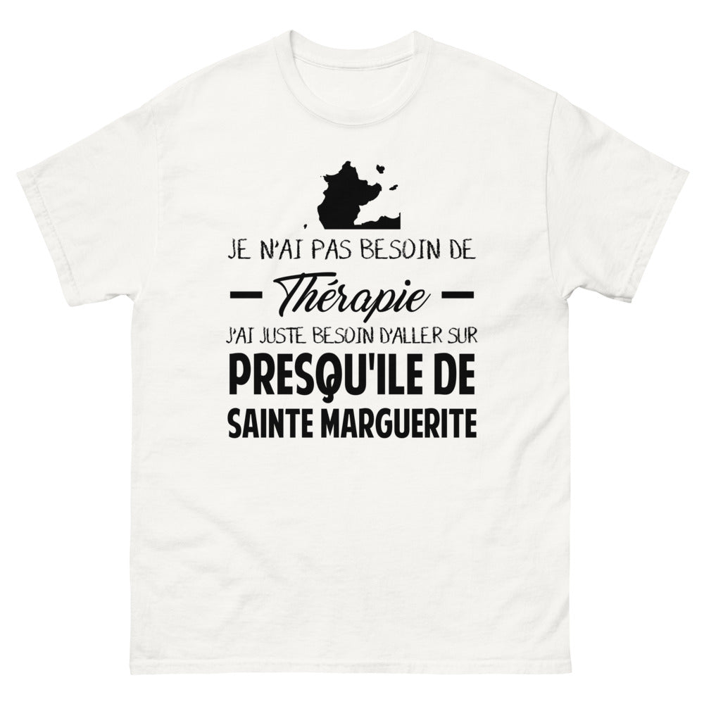 T-shirt blanc sur Presqu Ile de Sainte Marguerite - Thérapie