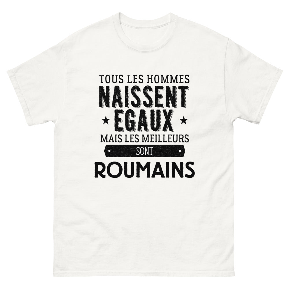 T-shirt blanc Les Meilleurs Sont Roumains