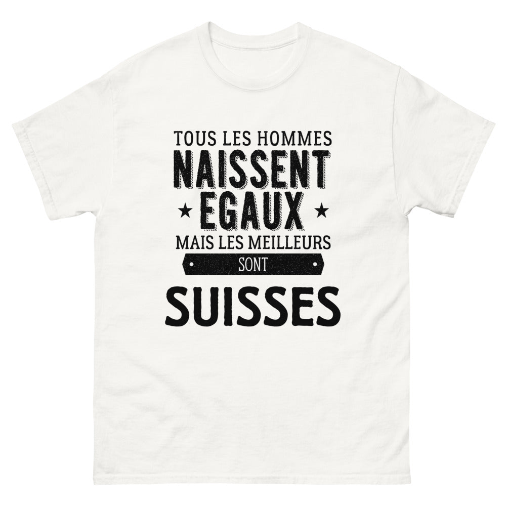 T-shirt blanc Les Meilleurs Sont Suisses