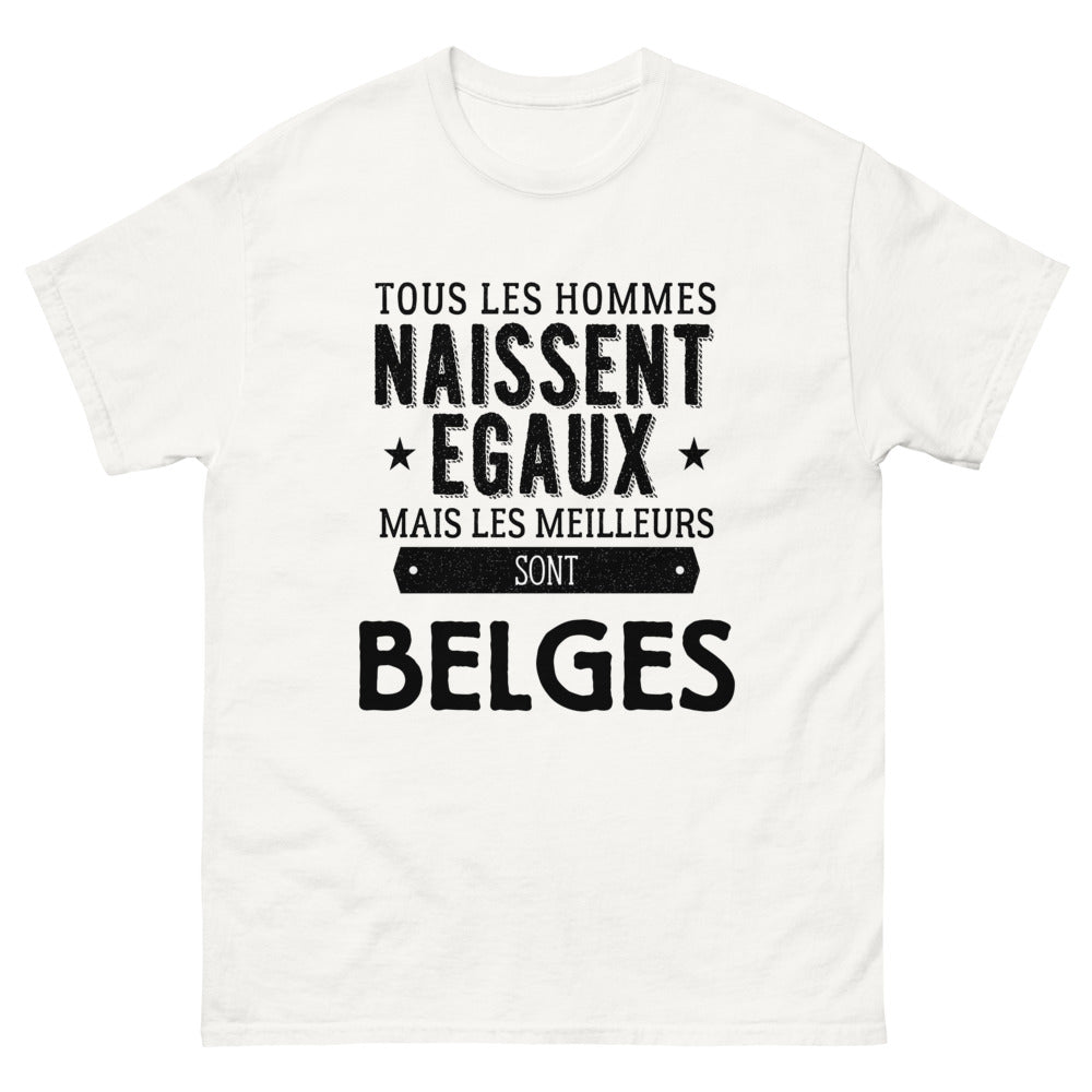 T-shirt blanc Les Meilleurs Sont Belges