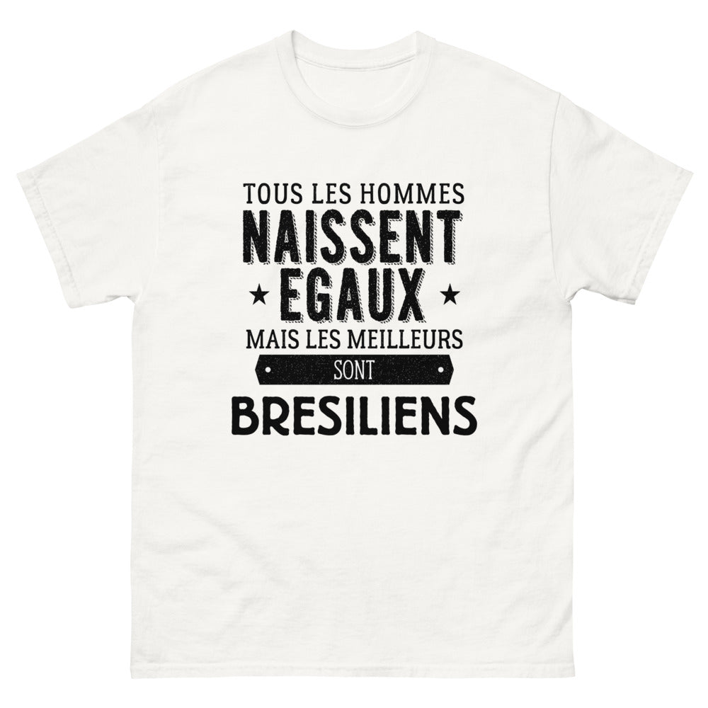 T-shirt blanc Les Meilleurs Sont Bresiliens