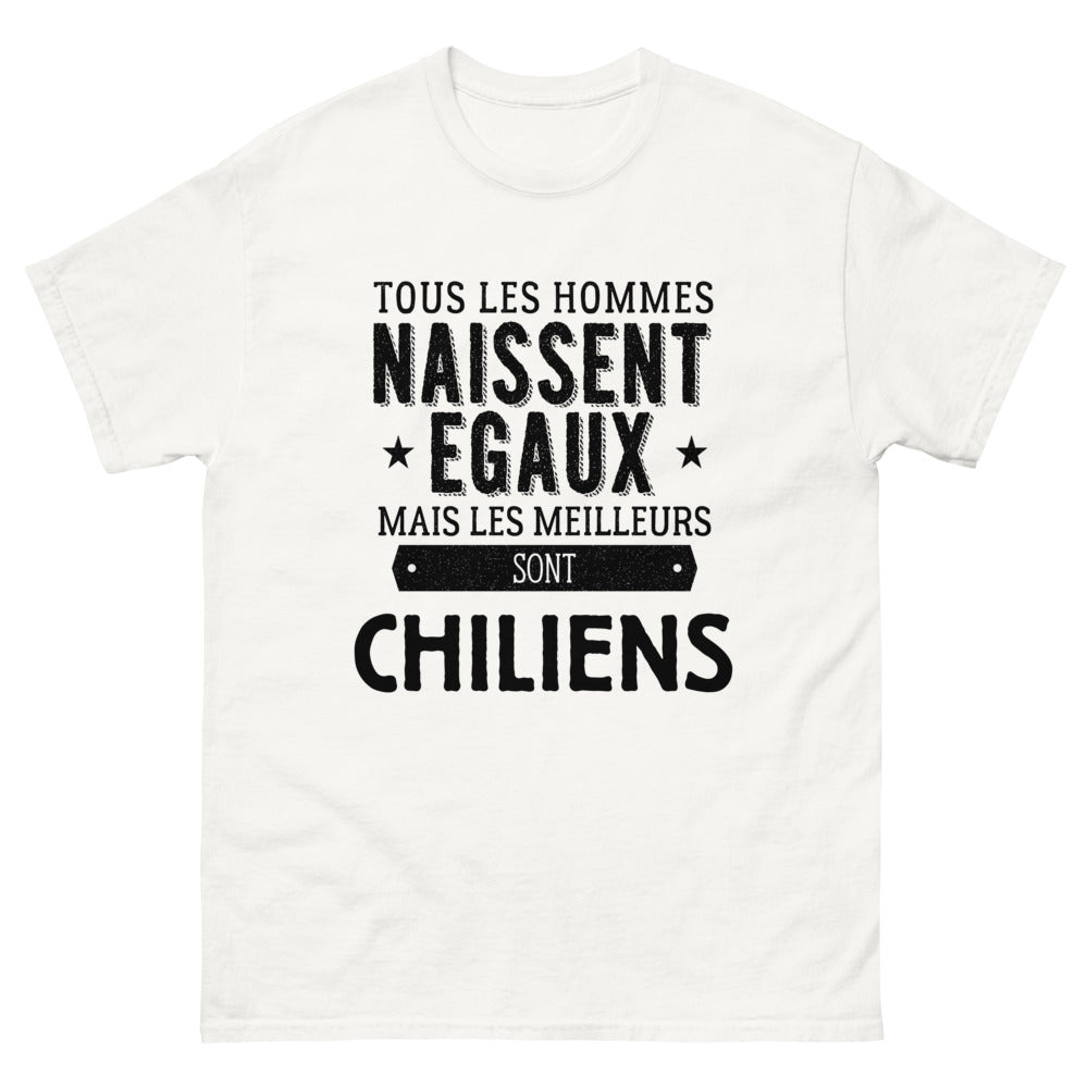 T-shirt blanc Les Meilleurs Sont Chiliens