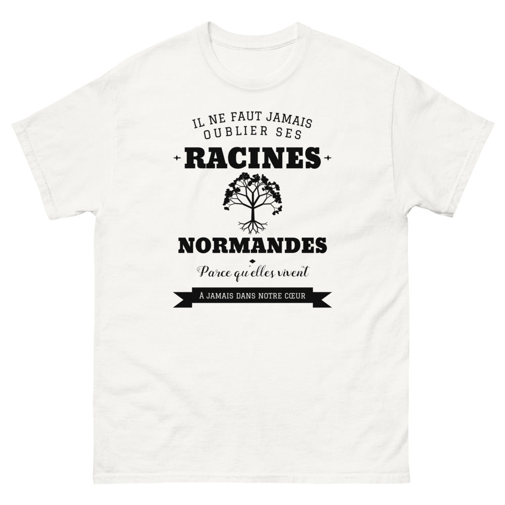 Il ne faut jamais oublier ses racines NORMANDES - T-shirt blanc