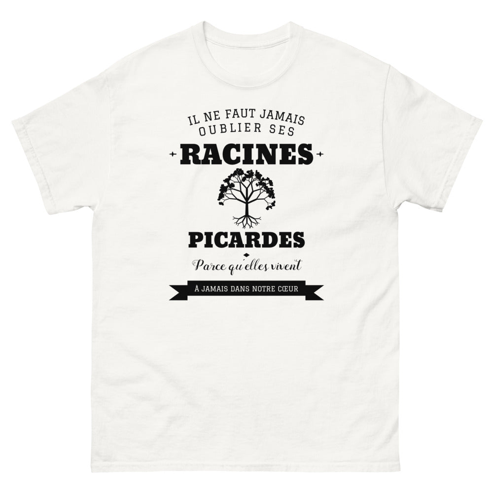 Il ne faut jamais oublier ses racines PICARDES - T-shirt blanc