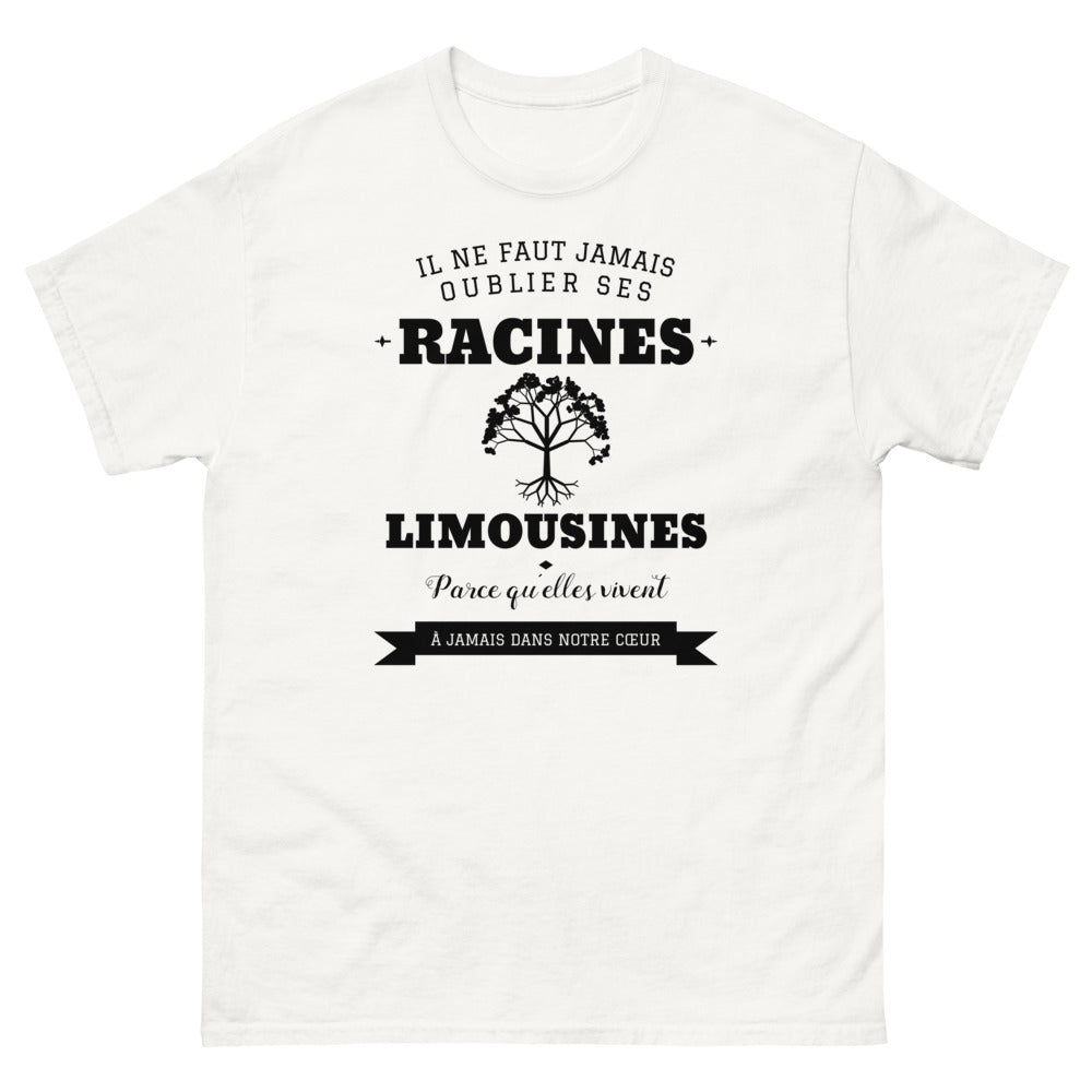 Il ne faut jamais oublier ses racines LIMOUSINES - T-shirt blanc