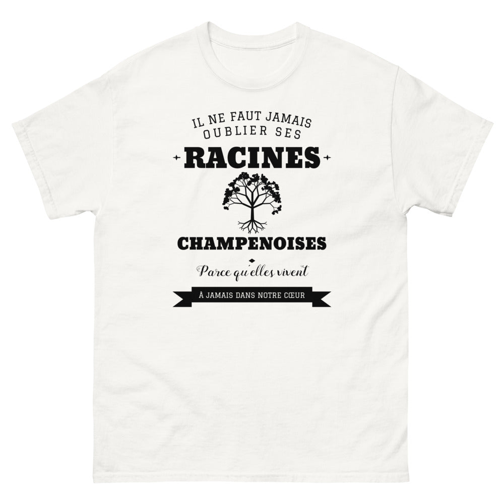 Il ne faut jamais oublier ses racines CHAMPENOISES - T-shirt blanc