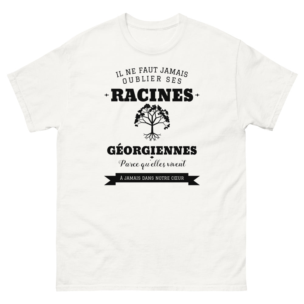 Il ne faut jamais oublier ses racines GÉORGIENNES - T-shirt blanc