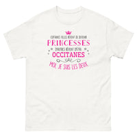 Thumbnail for T-shirt Princesse et Occitane - Certaines filles rêvent de devenir princesses, d'autres rêvent d'être occitanes - T-shirt blanc
