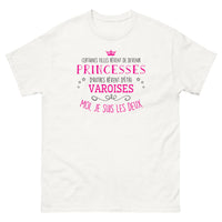 Thumbnail for T-shirt Princesse et Varoise - Certaines filles rêvent de devenir princesses, d'autres rêvent d'être varoises - T-shirt blanc