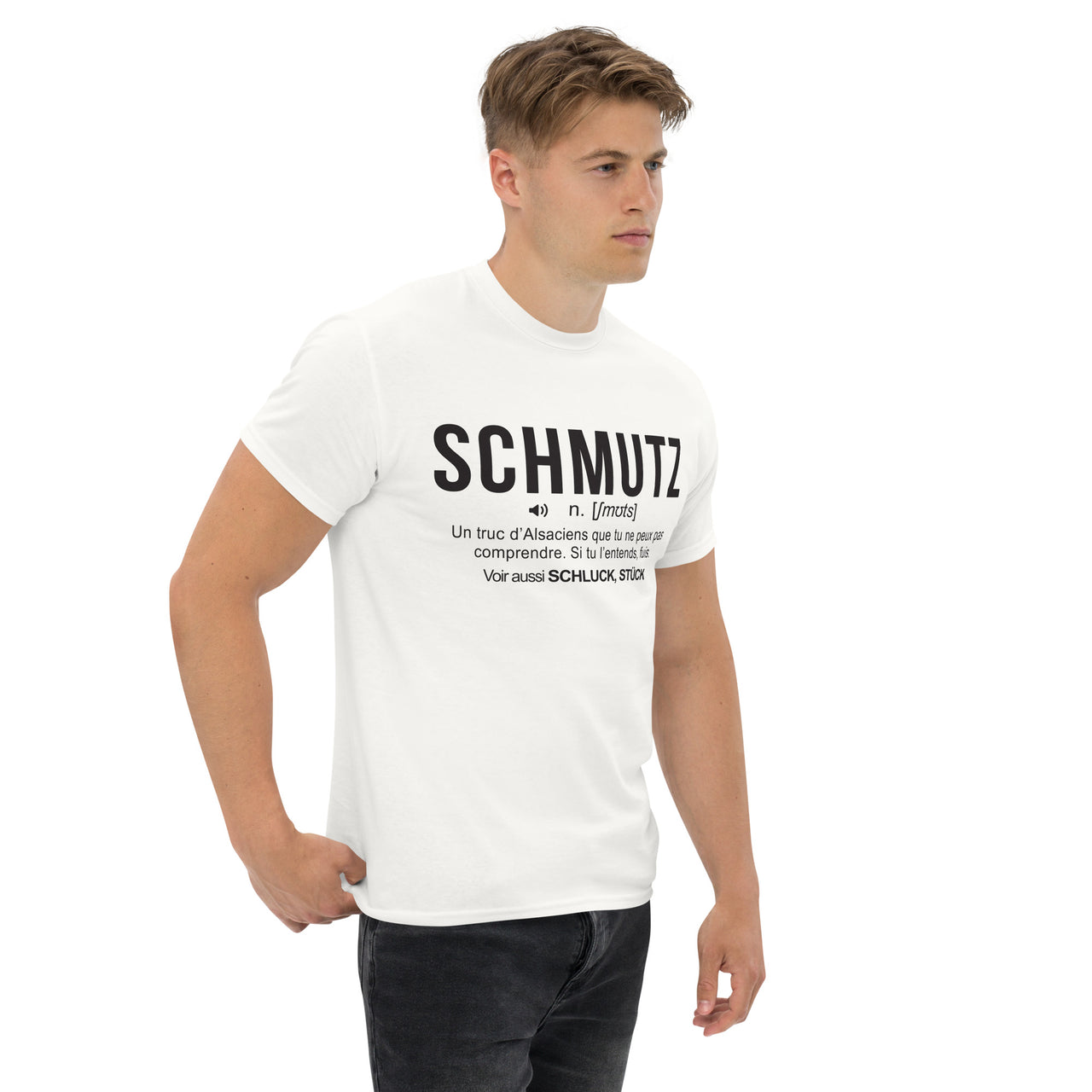 T-shirt Alsace chiné - définition drôle Schmutz face