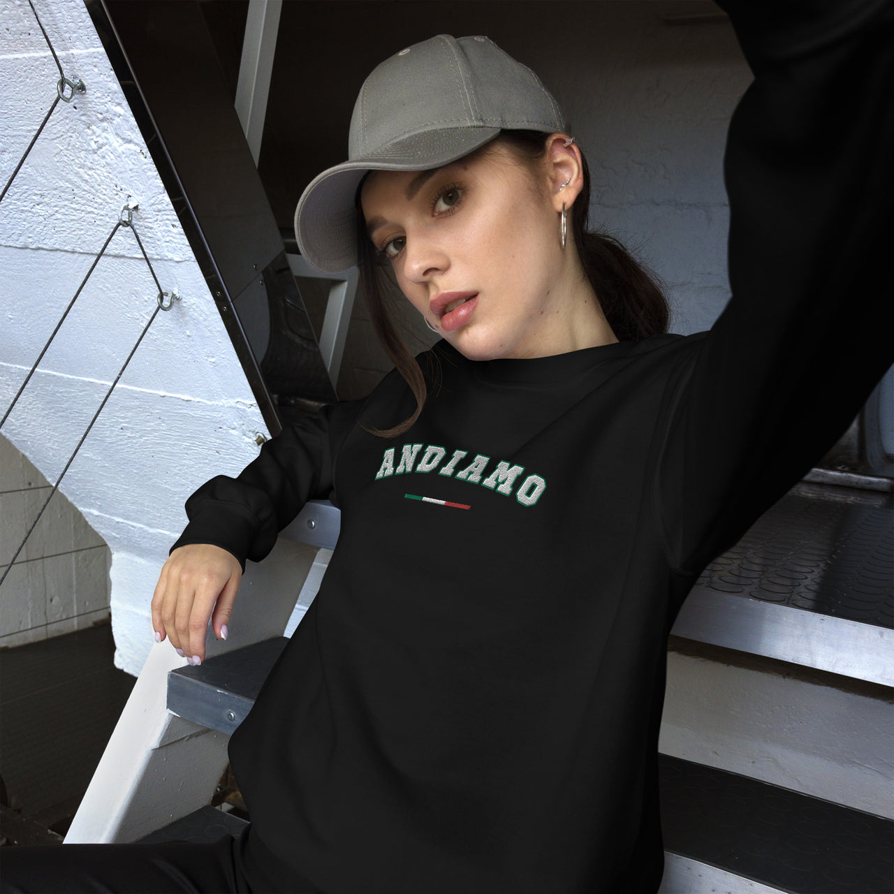 Sweat Italie - Andiamo, fierté brodée