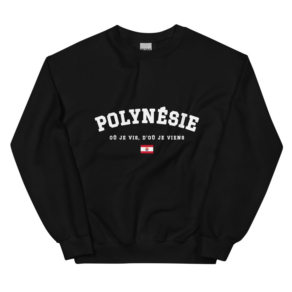 OÙ JE VIS, D'OÙ JE VIENS Polynésien - Sweat noir