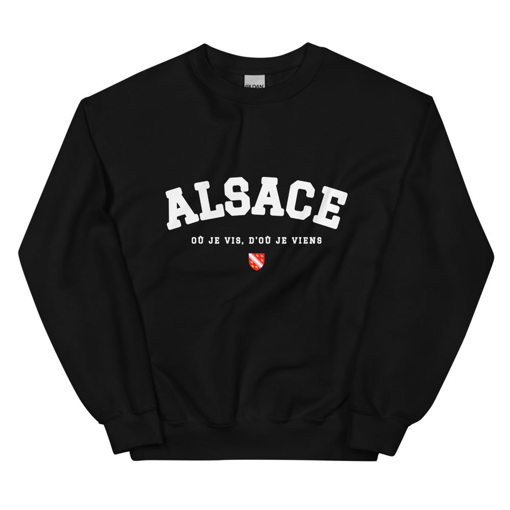 OÙ JE VIS, D'OÙ JE VIENS Alsacien - Sweat noir