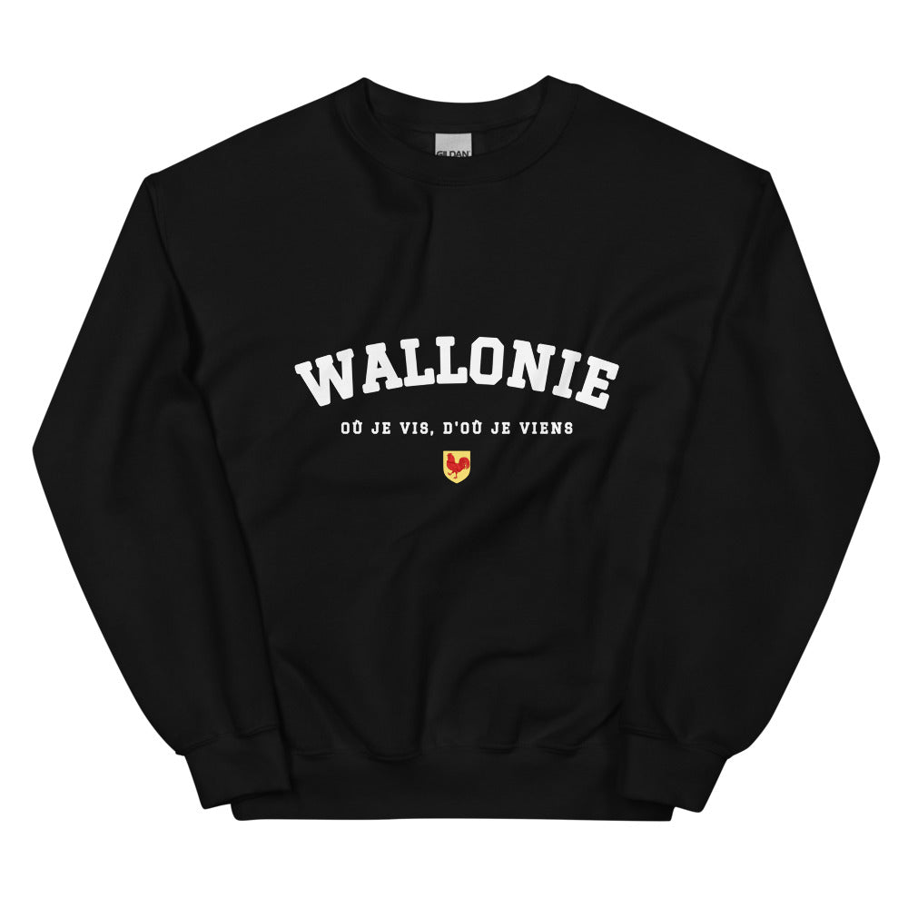 OÙ JE VIS, D'OÙ JE VIENS Wallon - Sweat noir