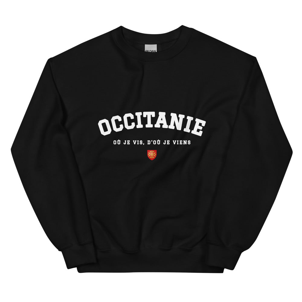 OÙ JE VIS, D'OÙ JE VIENS Occitan - Sweat noir