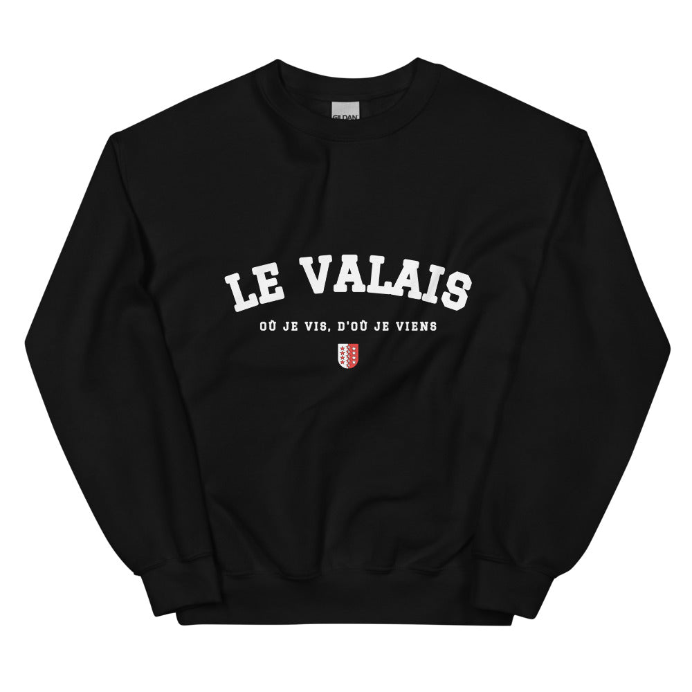 Le Valais - Où je vis, d'où je viens - Sweat noir