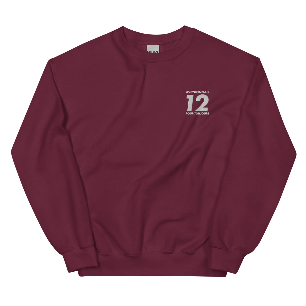 Unisex-Sweatshirt mit Rundhalsausschnitt – Aveyronnais pour toujours 12 – bestickt