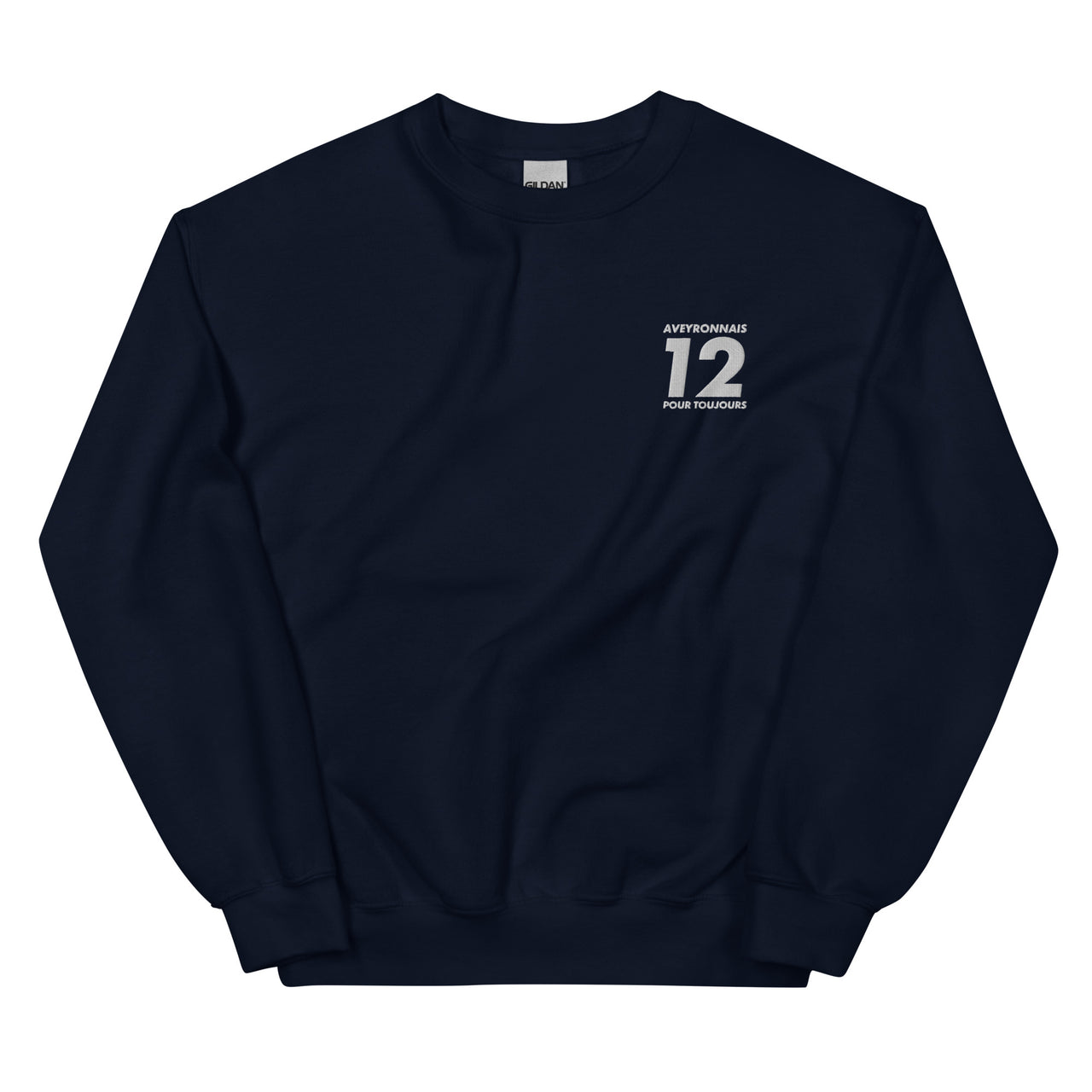 Unisex-Sweatshirt mit Rundhalsausschnitt – Aveyronnais pour toujours 12 – bestickt