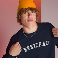 Thumbnail for Sweat-shirt Bretagne bleu marine dos - Message brodé en breton
