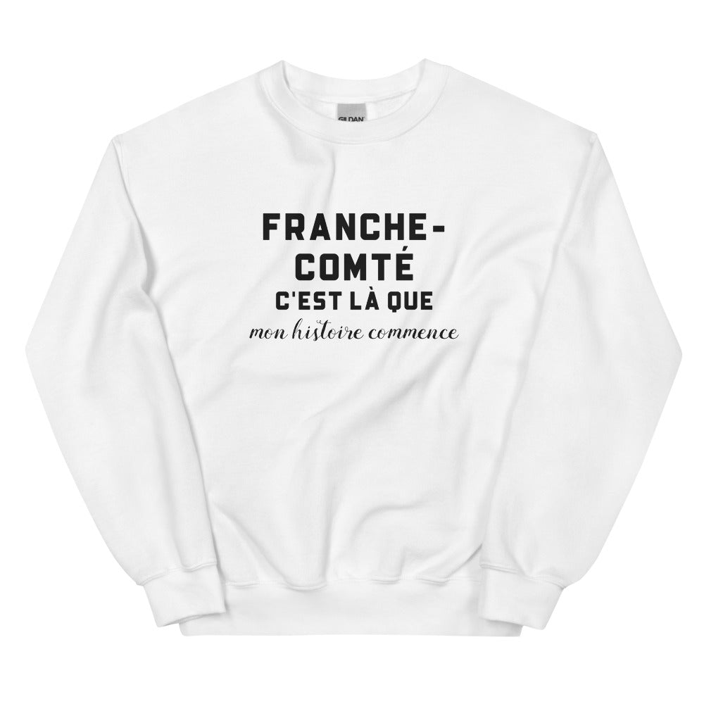 FRANCHE-COMTÉ, c'est là que mon histoire commence - Sweat blanc