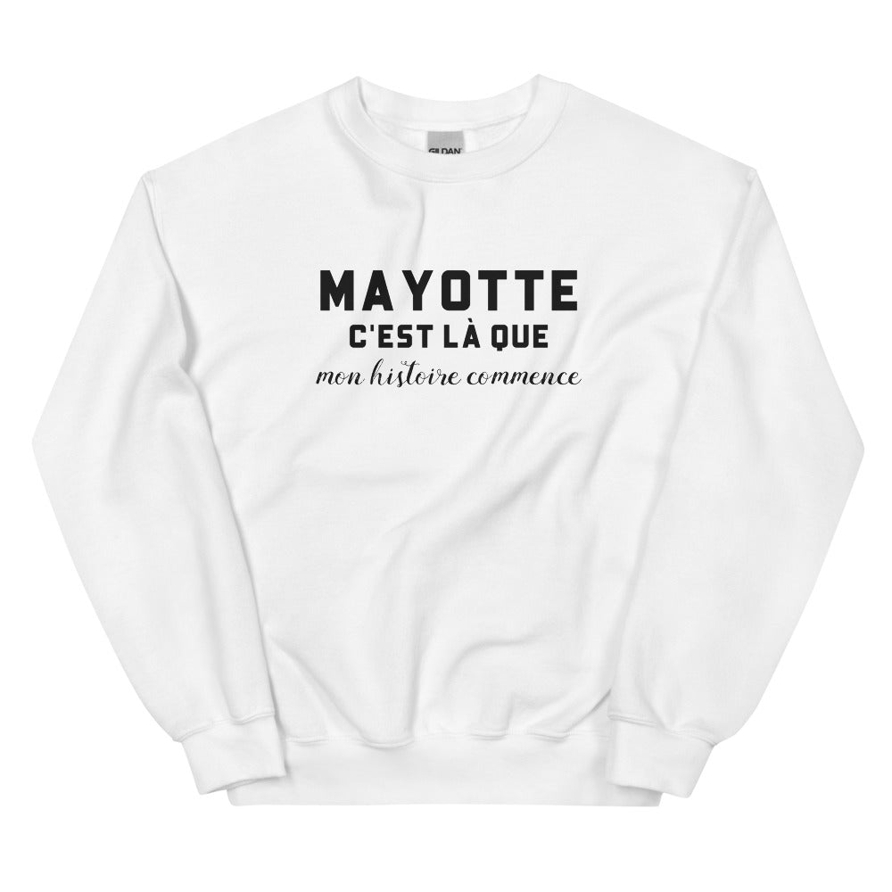 MAYOTTE, c'est là que mon histoire commence - Sweat blanc