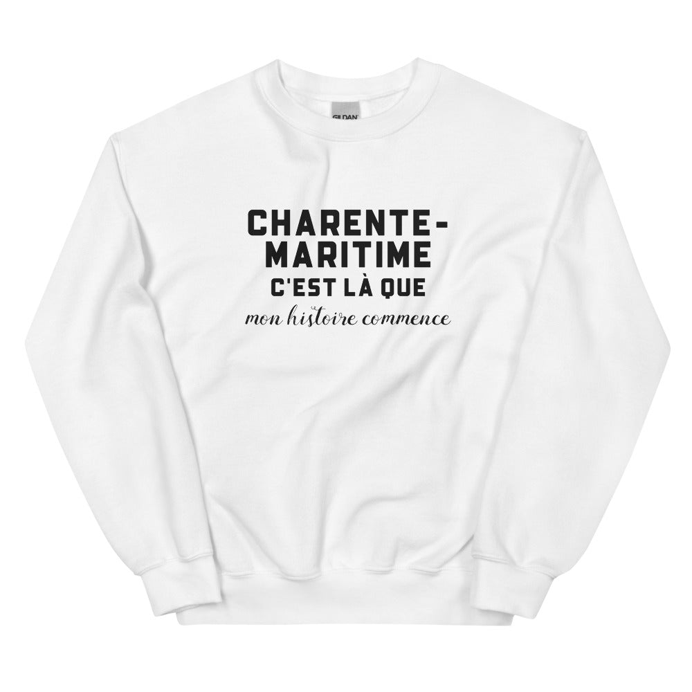 CHARENTE-MARITIME, c'est là que mon histoire commence - Sweat blanc