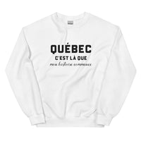 Thumbnail for QUÉBEC, c'est là que mon histoire commence - Sweat blanc