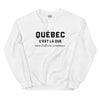 QUÉBEC, c'est là que mon histoire commence - Sweat blanc