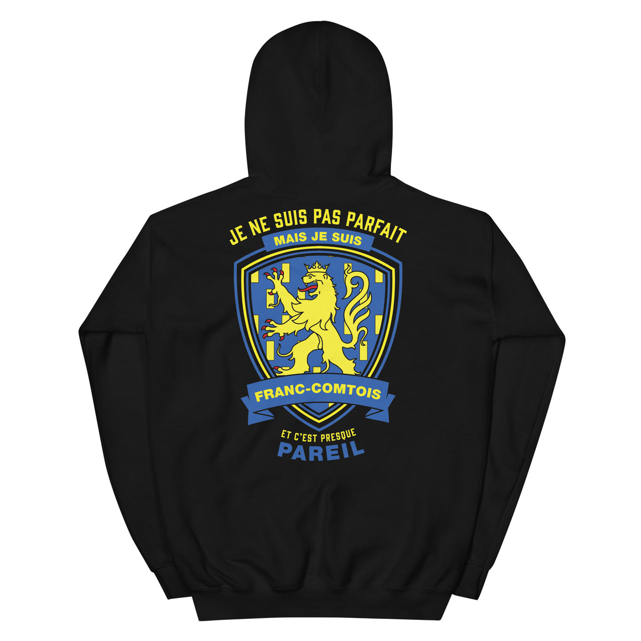 Sweat à capuche Franche-Comté noir - Je suis Franc-Comtois