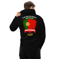 Thumbnail for Sweat à capuche Portugal noir dos - Je ne suis pas parfait je suis Portugais