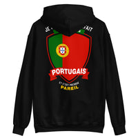 Thumbnail for Sweat à capuche Portugal bleu marine dos - Je ne suis pas parfait je suis Portugais