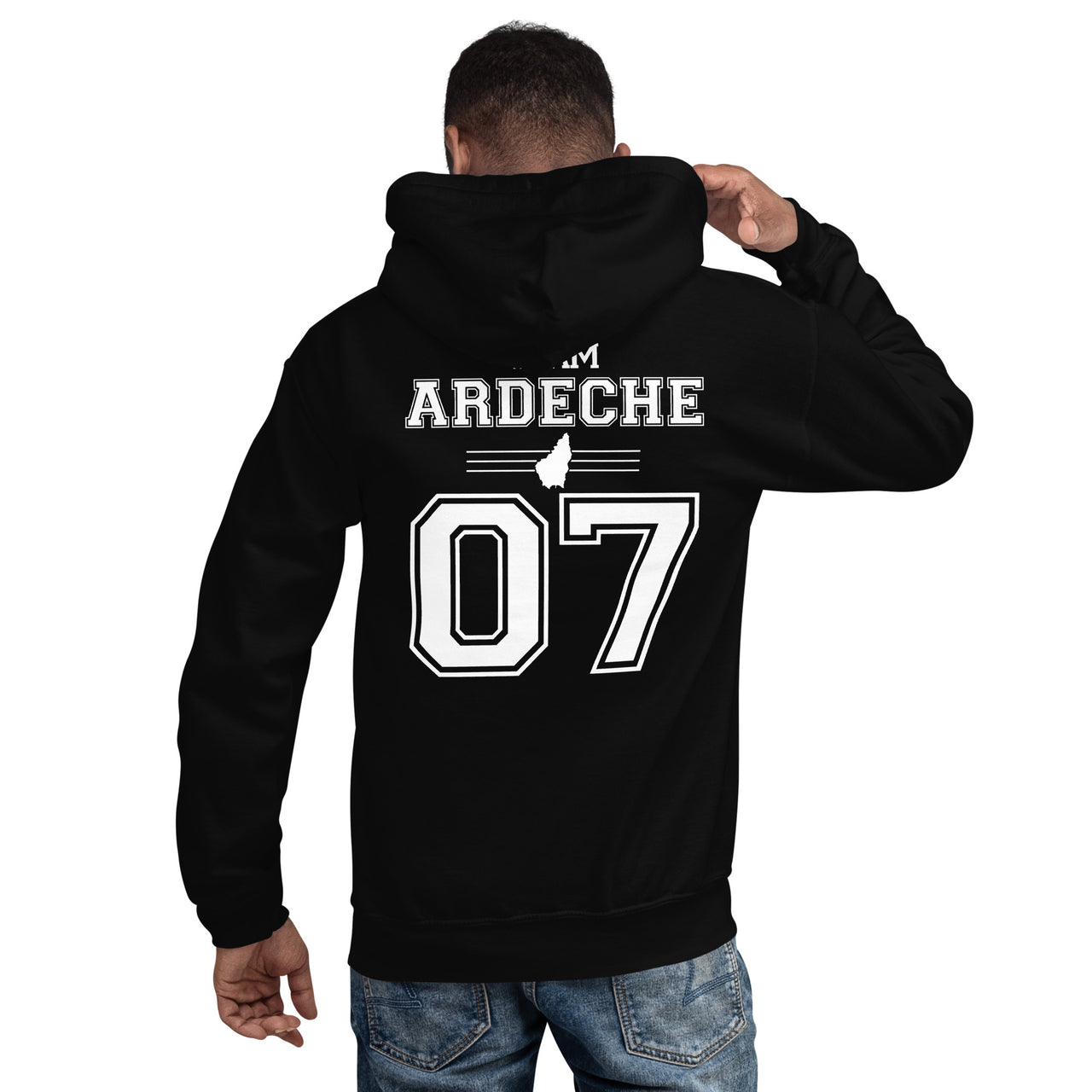 Sweat à capuche Ardèche 07 - style moderne face
