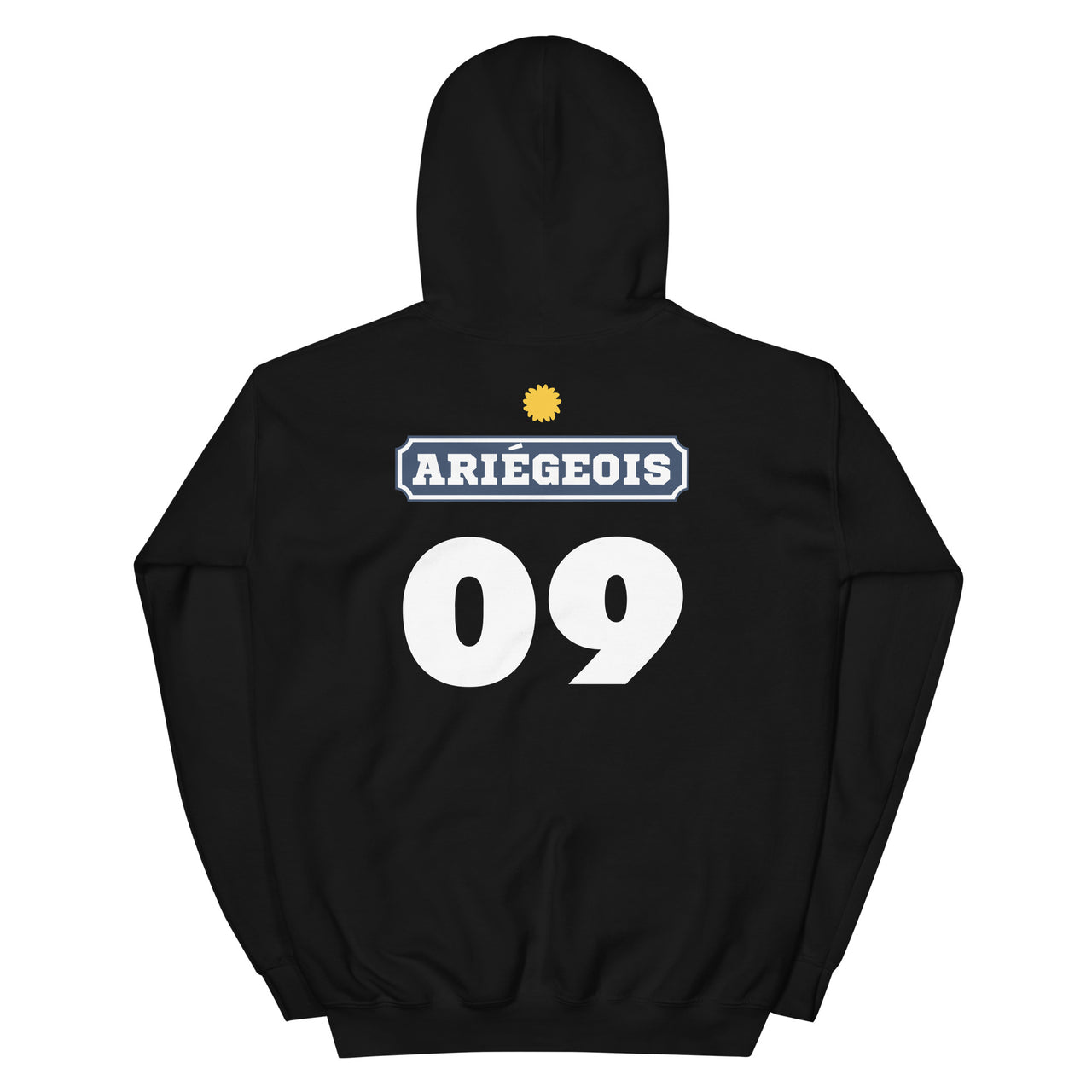 Sweat à capuche Ariège - design Pastis 09 face