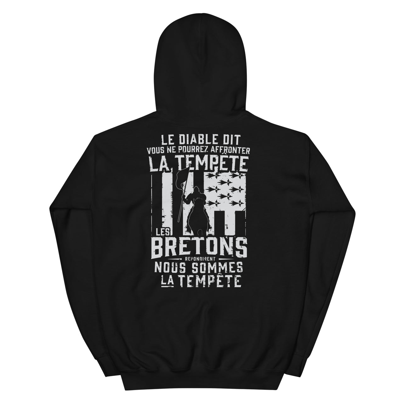 Sweat à capuche Bretagne noir - Tempête et le diable