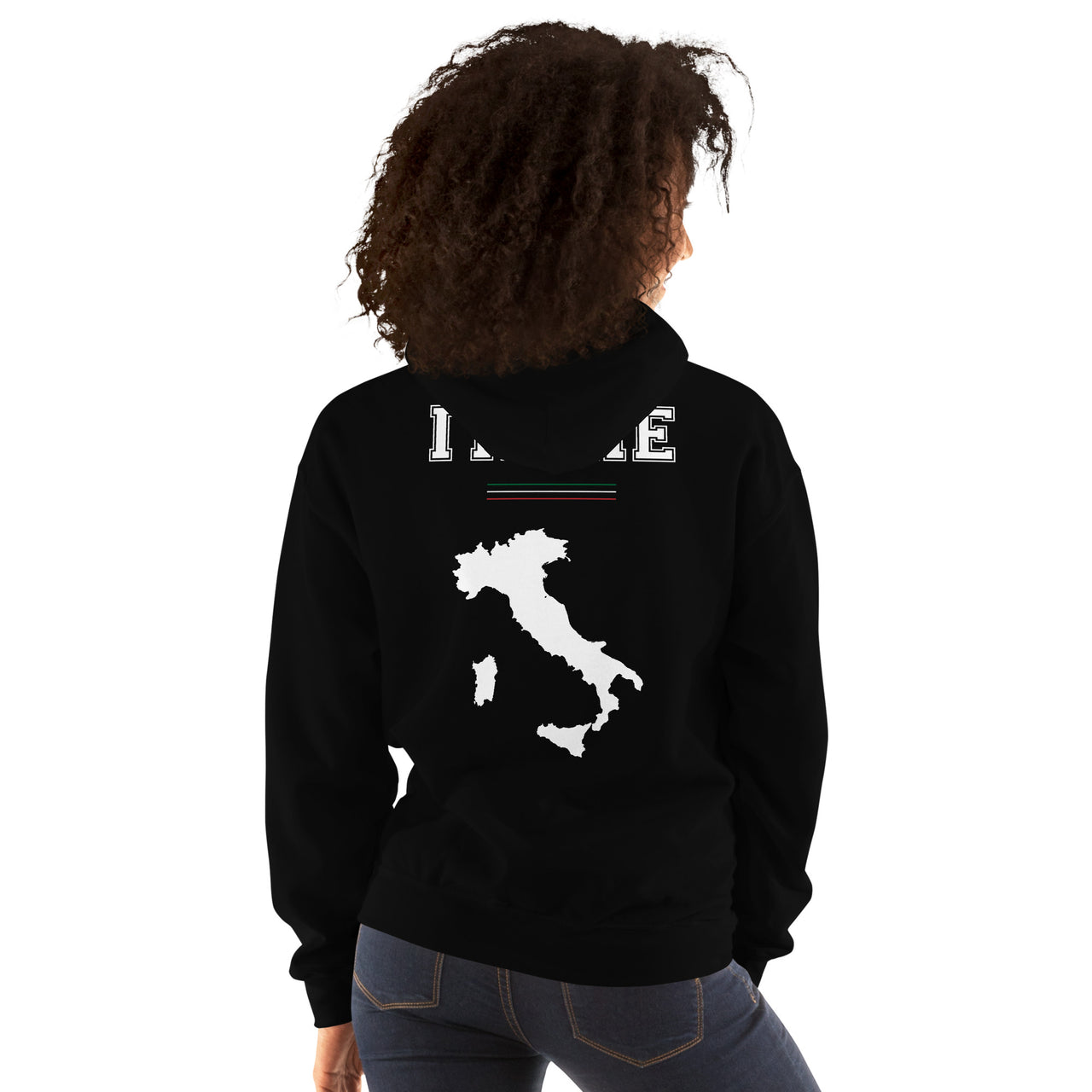 Sweat à capuche Italie bordeaux dos - Douceur et fierté locale